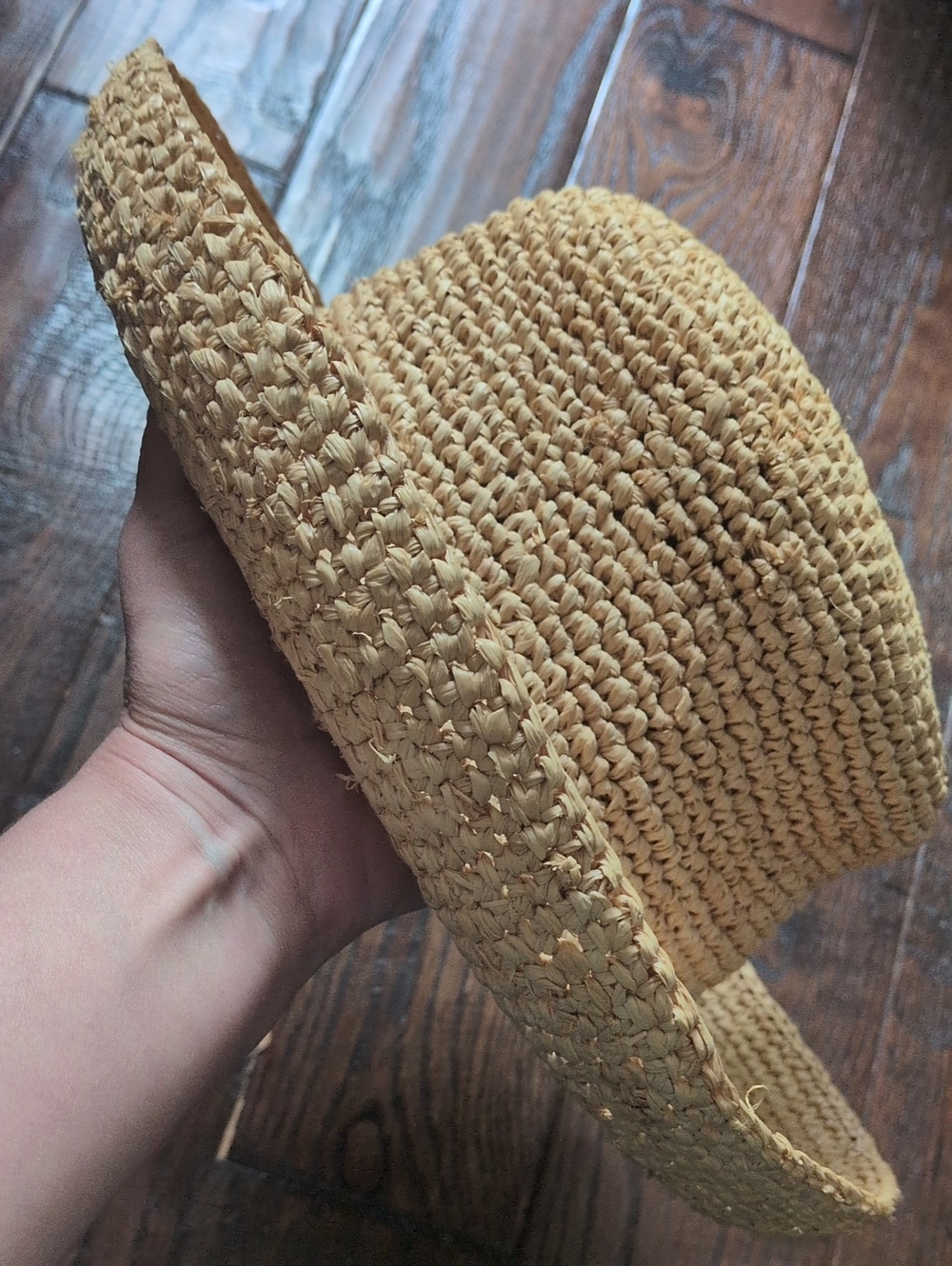 SCALA I Natural Woven Raffia Straw Packable Lightweight Round Crown Sun Hat